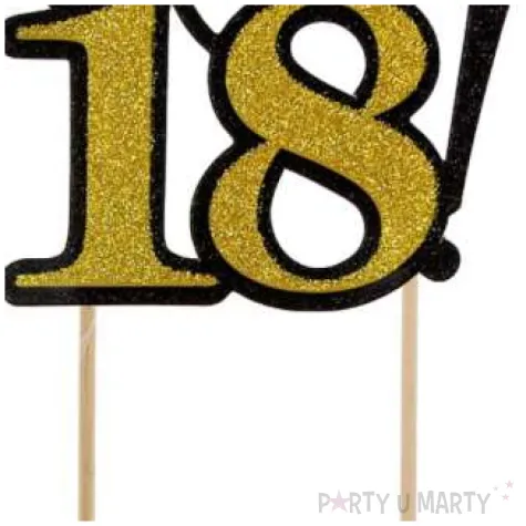 dekoracja na tort hello 18 czarno zlota 19 cm