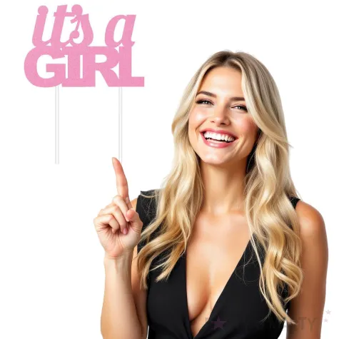 dekoracja na tort its a girl rozowa creativeconverting 1 szt
