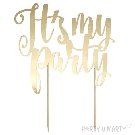 dekoracja na tort its my party zlota partydeco 20 5 cm