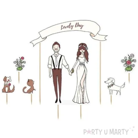 dekoracja na tort lovely day partydeco 8 22 cm 7 szt