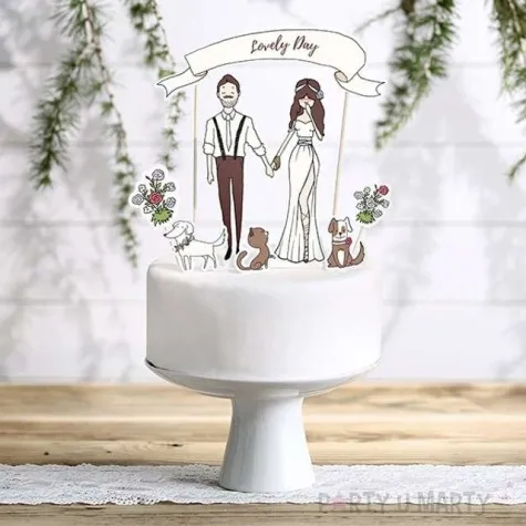 dekoracja na tort lovely day partydeco 8 22 cm 7 szt