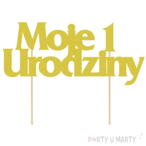 dekoracja na tort moje 1 urodziny zloty godan 10 cm