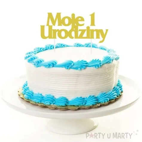 dekoracja na tort moje 1 urodziny zloty godan 18 5 cm