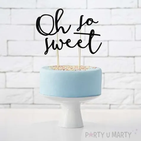 dekoracja na tort oh so sweet czarna partydeco 17 25 5 cm 4 szt