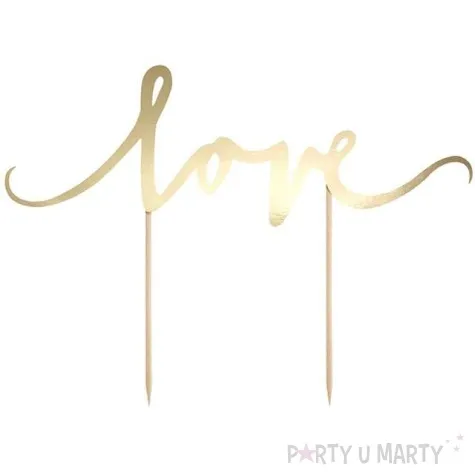 dekoracja na tort papierowa love partydeco 17 cm