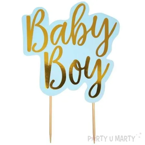 dekoracja na tort papierowa pattern works blue baby boy neviti 17 cm