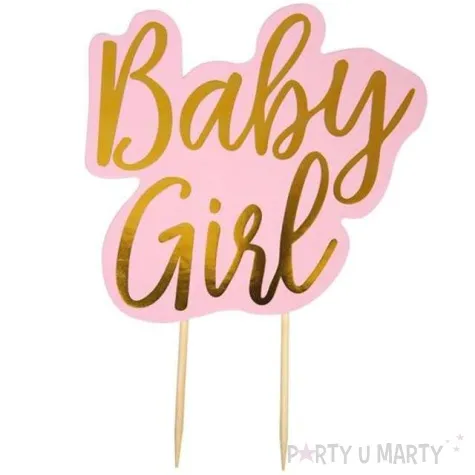 dekoracja na tort papierowa pattern works pink baby girl neviti 17 cm