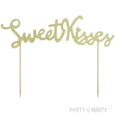 dekoracja na tort papierowa sweet kisses partydeco 16 5 cm
