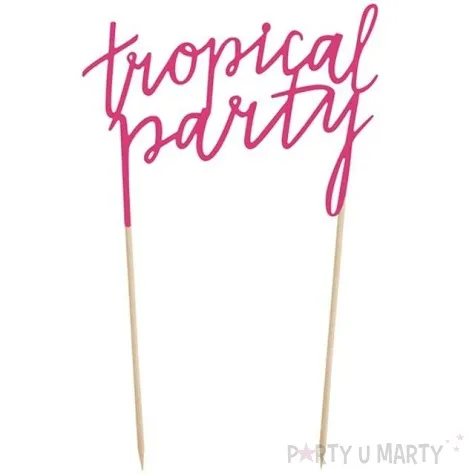 dekoracja na tort papierowa tropical party partydeco 24 cm