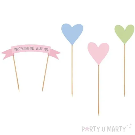 dekoracja na tort pastelove partydeco 13 5 20 5 cm 4 szt