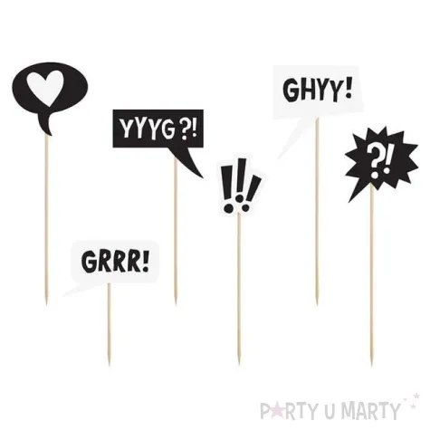 dekoracja na tort potworki chmurki napisy mix partydeco 11 20 5 cm 6 szt