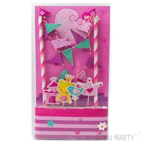 dekoracja na tort slomkowa ksiezniczka rozowa