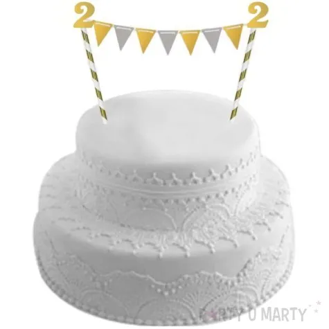 dekoracja na tort slomkowa urodziny 2 zlota