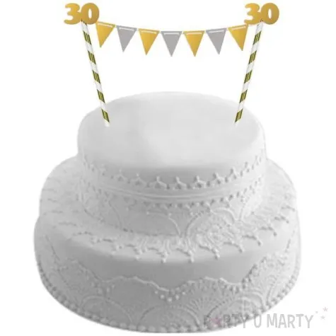 dekoracja na tort slomkowa urodziny 30 zlota