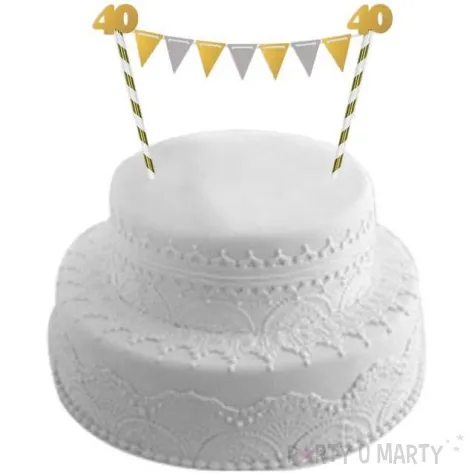 dekoracja na tort slomkowa urodziny 40 zlota
