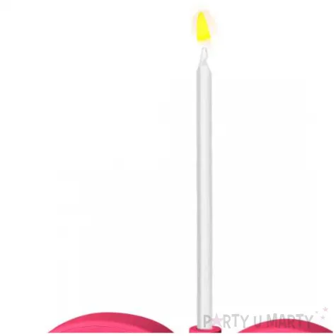 dekoracja na tort swiecznik liczba 30 biala swieczka rozowy