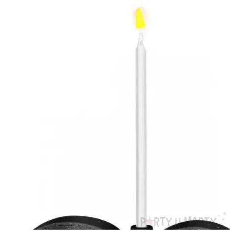 dekoracja na tort swiecznik liczba 30 brokatowa biala swieczka czarny brokat