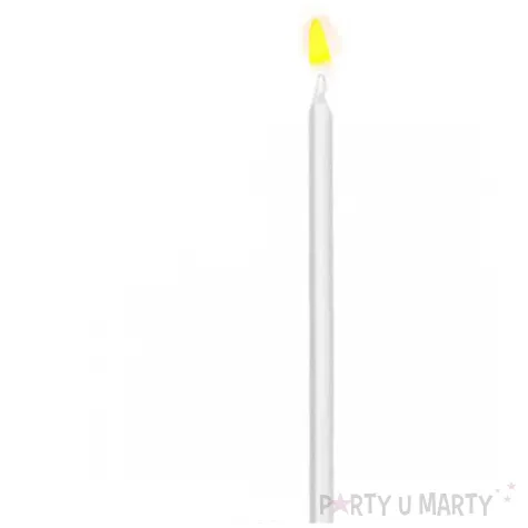 dekoracja na tort swiecznik liczba 40 brokatowa biala swieczka czarny