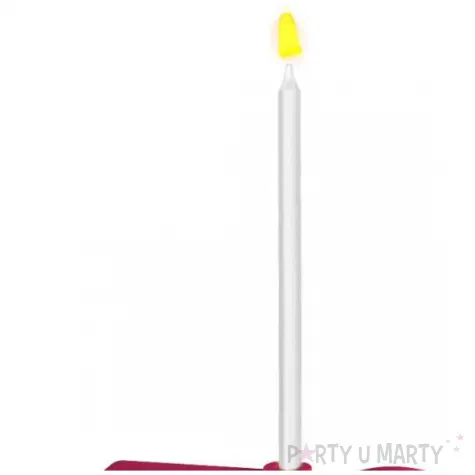 dekoracja na tort swiecznik liczba 50 biala swieczka rozowy