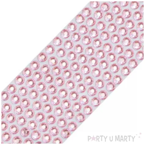 dekoracja na tort tasma z cyrkoniami rozowa dekora 1m