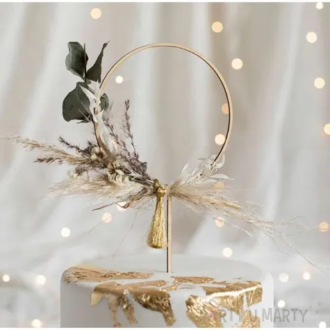 dekoracja na tort topper obrecz 24cm drewno partydeco