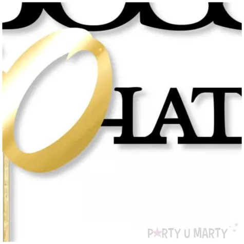 dekoracja na tort topper papierowy bosski 90 latek zloto czarny 16 cm