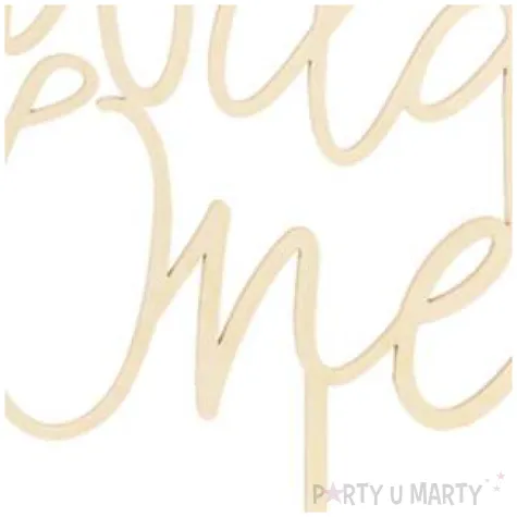 dekoracja na tort topper wild one drewniany partydeco 22 cm