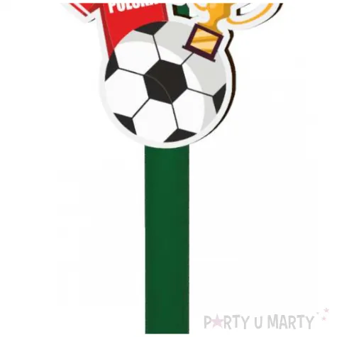 dekoracja na tort urodzinowy dla pilkarza pilka nozna polska zielona raca 18 cm
