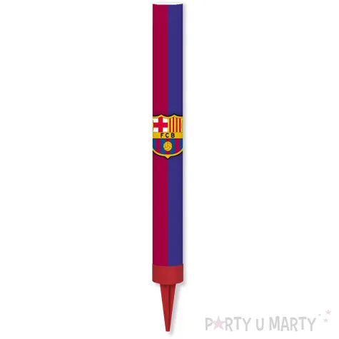 dekoracja na tort urodziny kibica fana fc barcelona fontanna raca tortowa pilka nozna 18cm