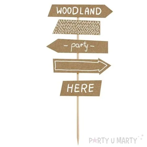 dekoracja na tort woodland drogowskaz partydeco 20 5 cm