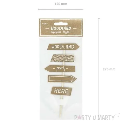 dekoracja na tort woodland drogowskaz partydeco 20 5 cm