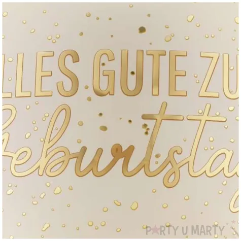 dekoracja na urodziny balon foliowy alles gute zum geburtstag kremowy matowy 18 rnd