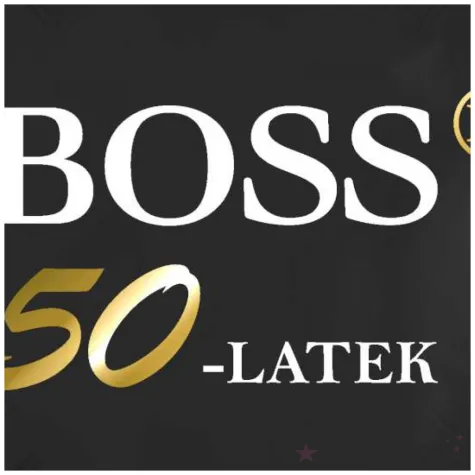 dekoracja na urodziny balon foliowy bosski 50 latek czarny prezent do girlandy 18 rnd