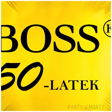 dekoracja na urodziny balon foliowy bosski 50 latek zloty prezent do girlandy 18 rnd