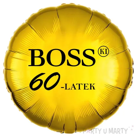 dekoracja na urodziny balon foliowy bosski 60 latek zloty prezent do girlandy 18 rnd