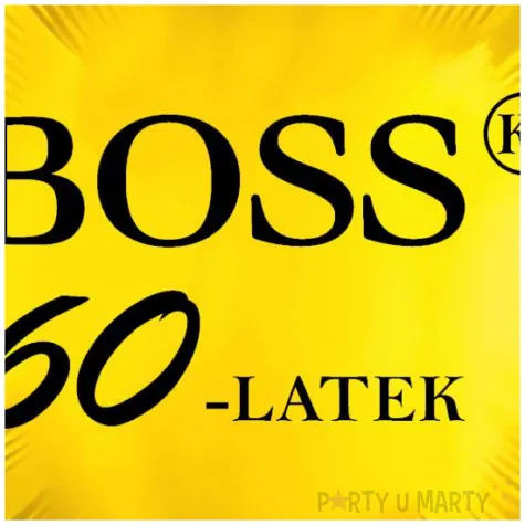 dekoracja na urodziny balon foliowy bosski 60 latek zloty prezent do girlandy 18 rnd