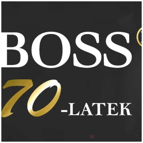 dekoracja na urodziny balon foliowy bosski 70 latek czarny prezent do girlandy 18 rnd