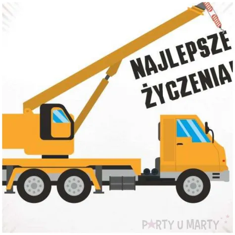 dekoracja na urodziny balon foliowy budowa dzwig najlepsze zyczenia 18 rnd