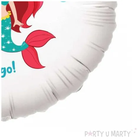 dekoracja na urodziny balon foliowy mala syrenka wszystkiego najlepszego 18 rnd