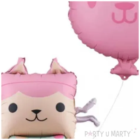 dekoracja na urodziny balony foliowe koci domek gabby tekturzatko z kotkiem 23 shp 2 szt