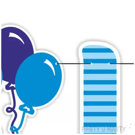 dekoracja na urodziny baner girlanda papierowa sto lat niebieska 1 5 m