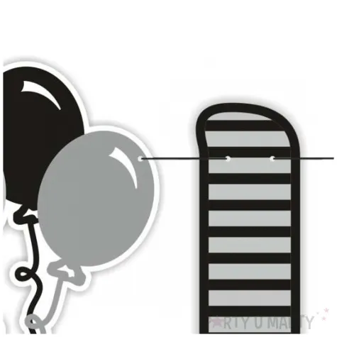 dekoracja na urodziny baner girlanda papierowa sto lat srebrno czarna 1 5 m