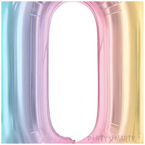 dekoracja na urodziny duzy balon foliowy cyfra 0 teczowa do girlandy jubileusz 39 dgt