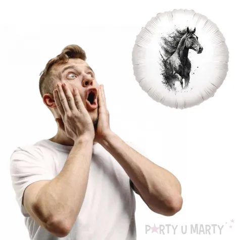 dekoracja na urodziny fana jazdy konnej balon foliowy czarny kon prezent dla koniary 18 rnd