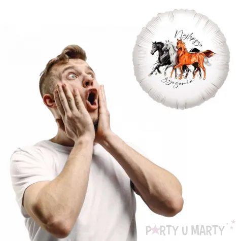 dekoracja na urodziny fana jazdy konnej balon foliowy najlepsze zyczenia dla koniary 18