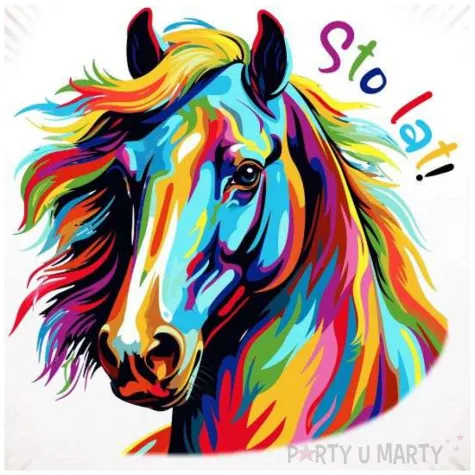 dekoracja na urodziny fana jazdy konnej balon foliowy sto lat prezent dla koniary 18 rnd