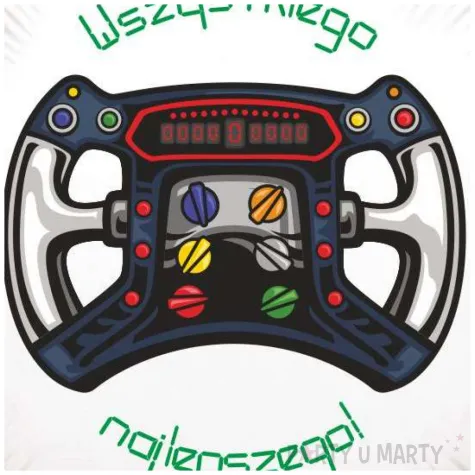 dekoracja na urodziny fana wyscigow f1 balon foliowy kierownica wyscigowki 18 rnd