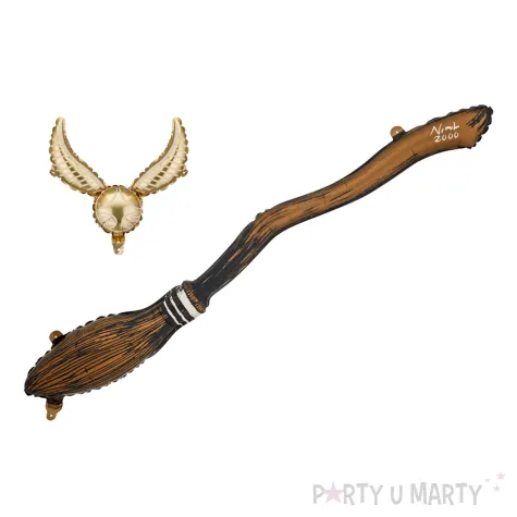 dekoracja na urodziny halloween balony foliowe xl harry potter nimbus 2000 i zloty znicz 2 szt
