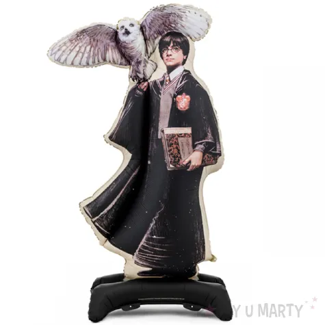 dekoracja na urodziny halloween stojacy balon foliowy xl harry potter hedwiga 90x145 cm shp