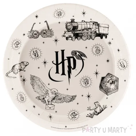 dekoracja na urodziny halloween talerzyki papierowe harry potter ozdoby na stol jednorazowe 23cm